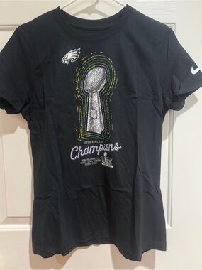 NEW Nike Black Philadelphia Eagles Super Bowl LIX Champions Tee. UNISEX